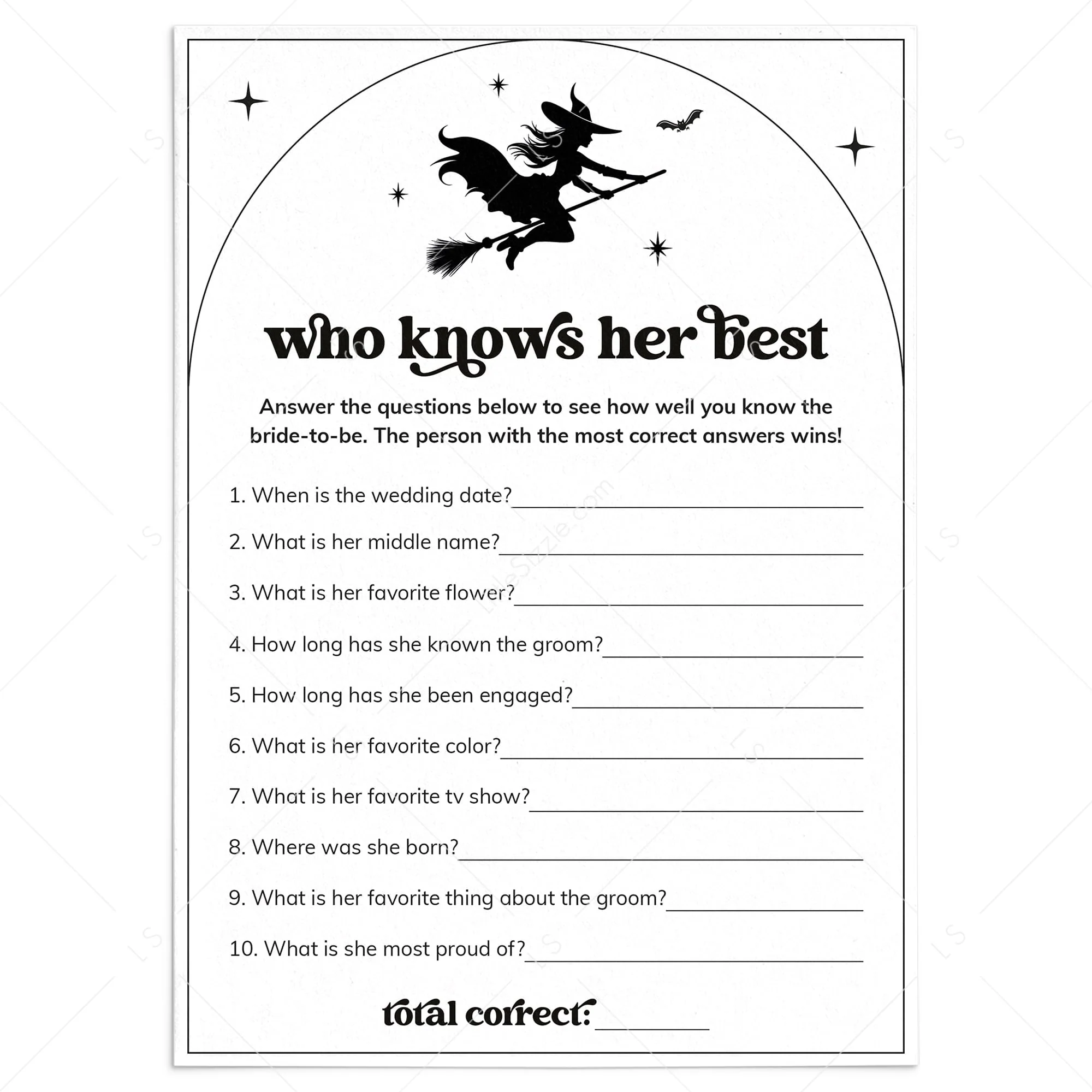 Who Knows The Bride Best Games Printable